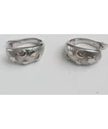 LADIES 925 STERLING SILVER HOOP EARRINGS WITH SNAP CLOSURE - $237.07 MXN