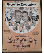 1937 Vintage Sheet Music-ROSES IN DECEMBER-Film-The Life of the Party-RK... - €16,29 EUR