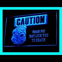 210179B Caution Shar Pei Lick you nasty Trespass Attack Display LED Ligh... - $21.99