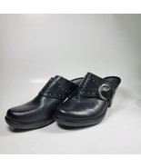 Euro Soft By Sofft Black Leather Clogs Mules High Heel Womens Size 7.5M ... - $46.54 CAD