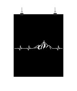 Matte Vertical Poster: Minimalist Mountain Heartbeat Line Wall Art for M... - £11.33 GBP+
