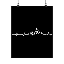 Matte Vertical Poster: Minimalist Mountain Heartbeat Line Wall Art for M... - £11.33 GBP+