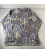 Oversized Sz Large (16-18) Silvana G Vtg Italian Lambswool Angora Floral... - $42.68