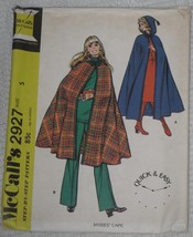 McCall&#39;s 2927 Misses&#39; Easy Cape Two Lengths &amp; Styles Size Small 8-10 Uncut 70&#39;s - £9.47 GBP