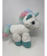 Dan Dee Stuffed Plush White Unicorn Pink/Blue Features Soft 11” - $11.77