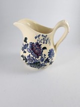 Vintage Old Silver Lustre Pitcher by Myott Staffordshire England Blue Fl... - £47.30 GBP