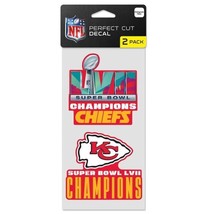 NFL Kansas City Chiefs 2023 Super Bowl LVII Champions 2pk 4x3 Perfect Cut Decal - £8.65 GBP