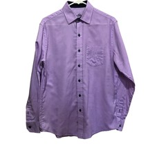 Tasso Elba Mens Dress Shirt Purple With Navy Accents - £11.82 GBP