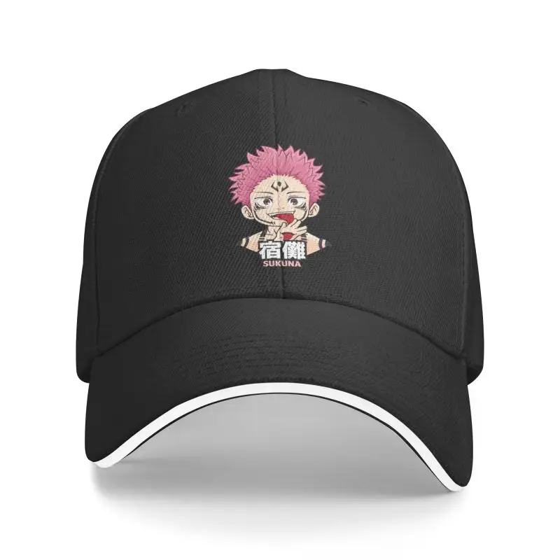 Anime Ryomen Sukuna Chibi Kanji Baseball Cap Men&#39;s Manga Jujutsu Kaisen Dad Hat - $13.99