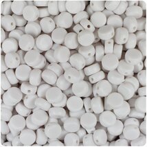 BeadTin White Opaque 7mm Coin Plastic Alphabet Beads - Blank (100pcs) - $2.09