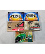 NEW BLANK VHS-C TAPE Lot of 5 TDK 30 Maxell TC-30 Fujifilm TC-30 Pro SEALED - $19.95