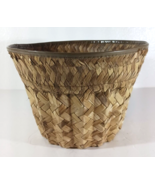 Vintage WICKER PLANTER Woven BASKET PLANT HOLDER Boho Cottage Decor Ratt... - $9.49