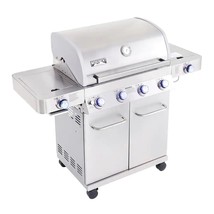 Monument Grills 4-Burner Propane Gas Grill in Stainless with LED Controls - $381.65