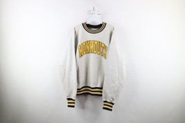 Vtg 90s Mens Large Distressed Reverse Weave Monmouth University Sweatshirt USA - £47.44 GBP