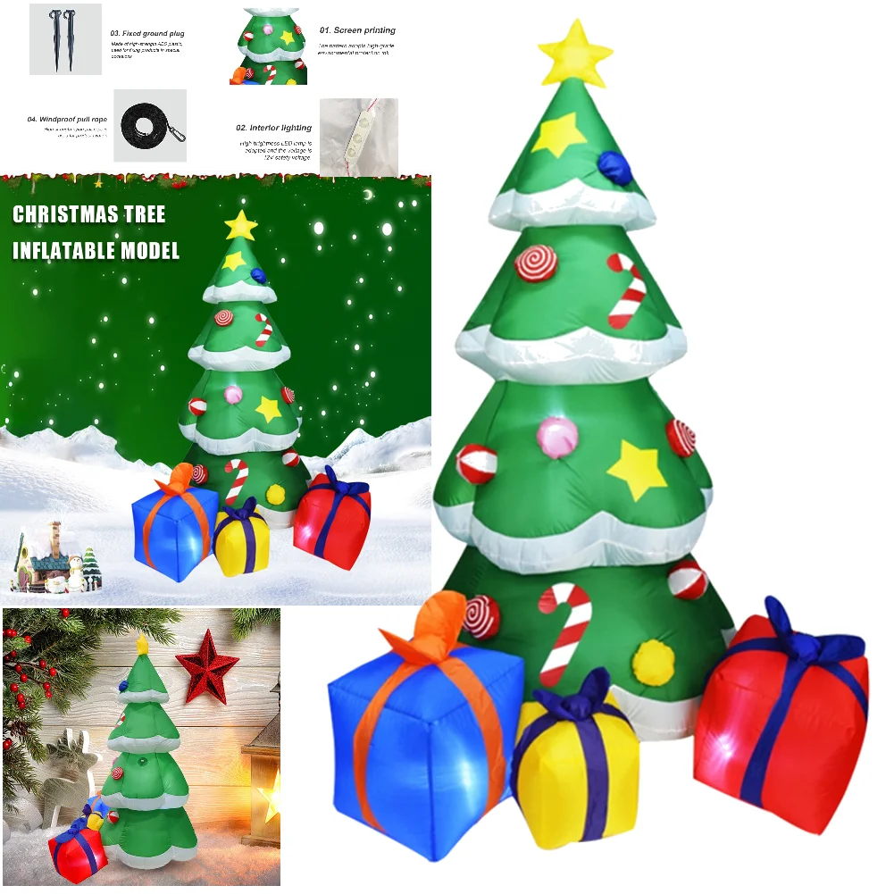 Inflatable Christmas Tree with LED Light Glowing Christmas Tree Inflatable Giant - £9.36 GBP+