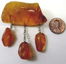 Natural Baltic Amber With 3 Dangling Nuggets 14.9g - £56.97 GBP