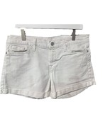 Seven 7 White 3' Denim Jean Shorts Rolled Cuff Stretch Cotton 5 Pocket 30' Waist - $13.83