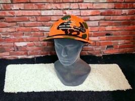Vtg Orange Camouflage Braid Snapback Trucker Hat Boiler Burner Greensboro NC USA - £22.32 GBP