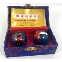 Chinese Health Balls Hinged Case Blue Red Healing Made in China 4in Case - $15.99