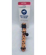 Adjustable Easy Release Pet  KITTEN Collar Orange Cheetah 6.25 in - 9 in  - $6.77 CAD