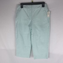 New TALBOTS Pedal Pusher Green / White Striped Cropped Pants - Size 2 NWT - £18.59 GBP