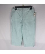 New TALBOTS Pedal Pusher Green / White Striped Cropped Pants - Size 2 NWT - £18.35 GBP