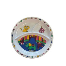 Circus Melamin Divided Plate Elephant Tent Clown 10 in Diam - £6.85 GBP