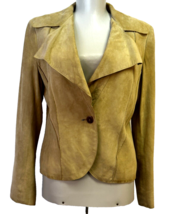 Jones New York beige Suede Blazer Jacket Womens petite size PM - £27.46 GBP