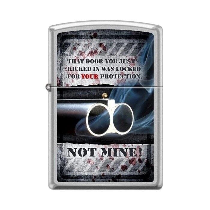 Zippo Lighter - The Door Was Locked For Your Protection Satin Chrome - 8... - $25.16