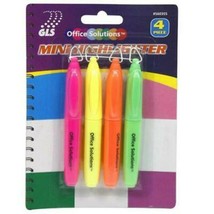 2Pks,8Ct) Mini HIGHLIGHTERS Neon Colored Chisel Tip Markers Fluorescent Hi Pen - £6.98 GBP