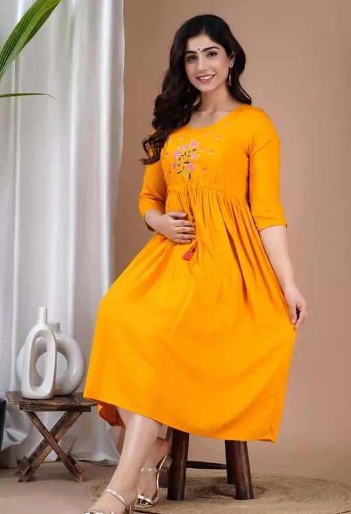 Attractive Pregnant / Maternity Women Kurti Gown Suit Easy baby Feeding ... - $38.09