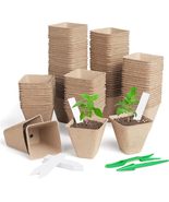 150 Pack 3.15 Inch Square Peat Nursery Pots, Biodegradable Herb Seed Nur... - £24.05 GBP