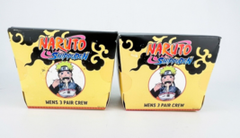 Naruto Shippuden Crew Socks 3 Pack Set Comes in Noodle Box Anime Gifts Lot Of 2 - £19.29 GBP