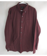 Van Heusen Men&#39;s Brick Red Checkered Dress Shirt Size XL - $20.28 CAD