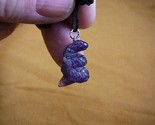 (an-snake-2) COILED SNAKE rattle PURPLE carving Pendant NECKLACE FIGURINE - $7.70