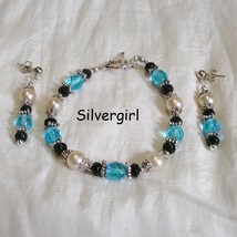 Aqua Sparkle Glass Pearl Bracelet Set - £17.25 GBP