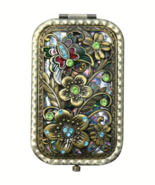 Vintage Handheld Compact Foldable Mirror - Beautiful Flower Design - Ide... - £15.13 GBP