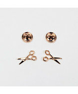 Button and Scissors Earring Set of 2 Rose Gold - £20.83 GBP