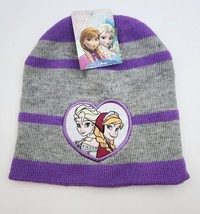 Disney Parks - Frozen Beenie Hat - Winter - Purple and Gray - One Size Fits Most - £8.02 GBP