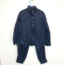 VTG Ralph Lauren Nylon 2 PC Track Suit MED Windbreaker &amp; SMALL Pants Navy Blue - £35.34 GBP