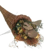 Rustic Wicker Cornucopia Basket Horn of Plenty Thanksgiving Dried Floral... - $23.38