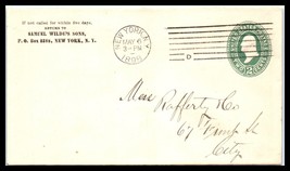 1898 New York Cover - Samuel Wilde&#39;s Sons, Nyc P6 - £0.78 GBP