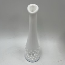 Vintage Fenton White Milk Glass Hobnail Swung Vase 8” - $26.11
