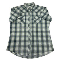 Wrangler Wrancher Pearl Snap Mens XLT Green Plaid Short Sleeve  - $24.49