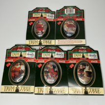 Coca Cola Trim A Tree 1991 Santa Tin Ornaments 5 pc Lot Circa 43 49 51 60 63 - £18.86 GBP