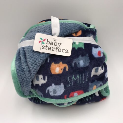 Baby Starters Elephant Baby Blanket Smile Blue Green 2017 - £47.06 GBP