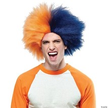 Seasonal Visions Sports Fun Wig One Size Fits Most Orange/Navy Blue Halloween - £11.76 GBP