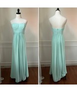 David’s Bridal Mint Green Strapless Formal Gown Bridesmaid Dress Flowy C... - $32.40