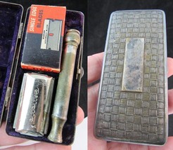Early 1900s American Button Co Gillette Razor Original Silver Basket Weave Case! - £62.02 GBP