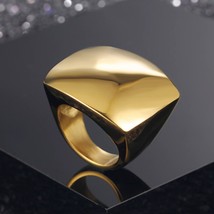 New Fashion Gold Large Rings for Women Party Jewelry Big Square Cocktail Ring 31 - £17.44 GBP